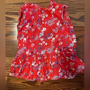 Petite Bateau Red and Blue Floral Dress